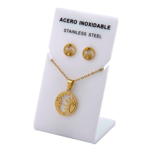Conjunto Acero Dorado Sol y Luna mod. 74