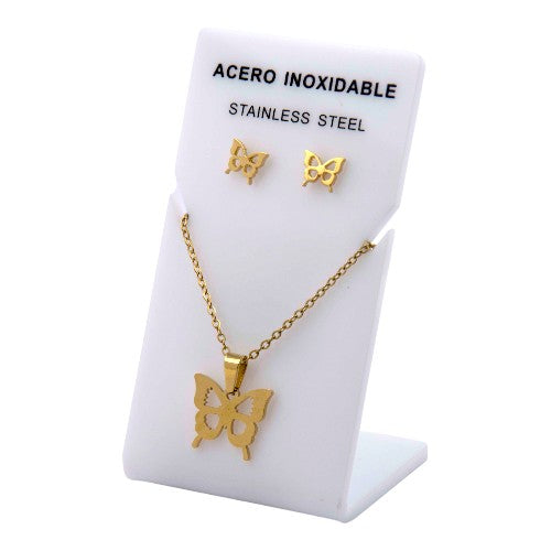 Conjunto Acero Dorado Mariposa mod. 76