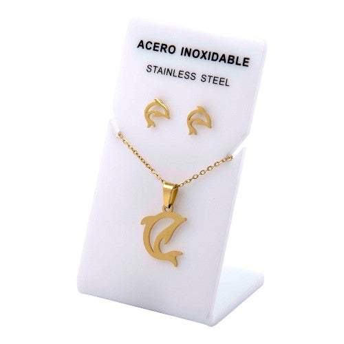 Conjunto Acero Dorado Delfín mod. 79