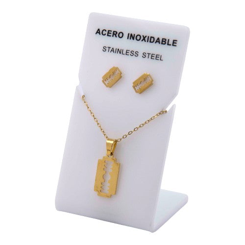 Conjunto Acero Dorado Cuchilla mod. 80