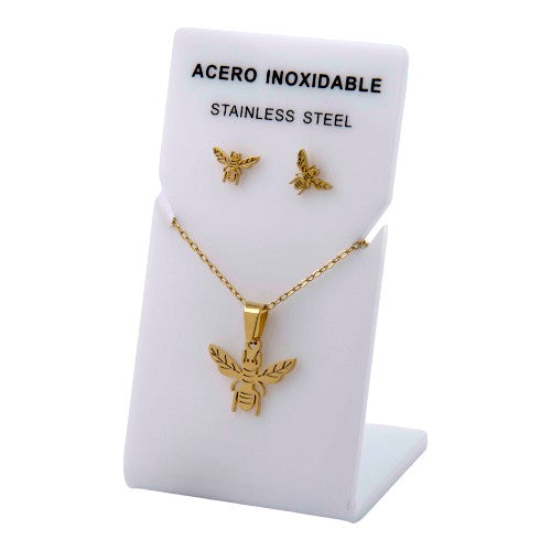 Conjunto Acero Dorado Abeja mod. 82