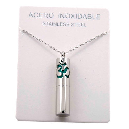 Colgante Acero Plateado Simbolo OM REF. 7