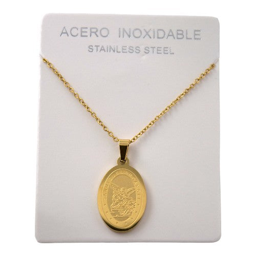 Colgante Acero dorado Sn miguel Arcangel REF. 5
