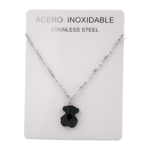 COLGANTE ACERO PLATEADO OSO NEGRO REF. 4