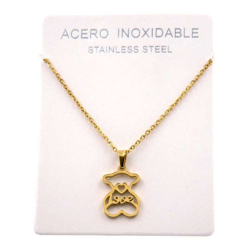 COLGANTE ACERO DORADO OSO LOVE REF. 4
