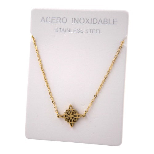 COLGANTE ACERO DORADO NUDO BRUJA UNIDO REF.-3
