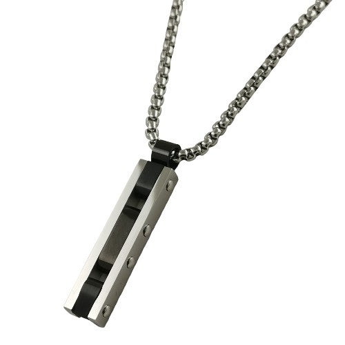 Colgante Acero Hombre plateado/negro REF.-10