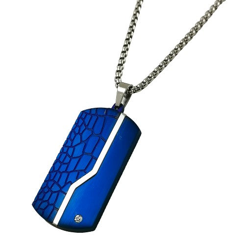 Colgante Acero Hombre azul serpiente/liso REF10