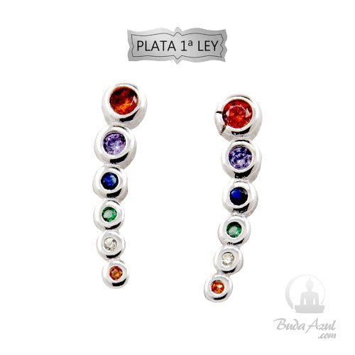 Pendientes Plata Ley Trepador circonitas REF. 490