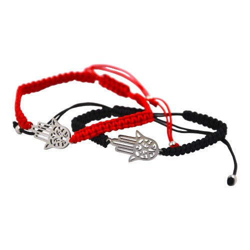 Pulsera Tejida Mano Fátima Plateado E5797-9