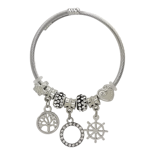 PULSERA AJUSTABLE CON DIJES ACERO MOD. 17 REF.-4