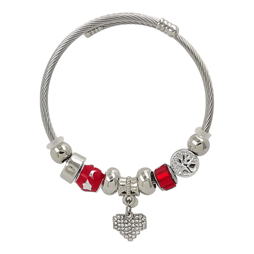 PULSERA AJUSTABLE CON DIJES ACERO MOD. 18 REF.-4