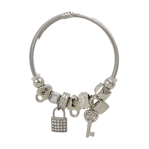 PULSERA AJUSTABLE CON DIJES ACERO MOD. 19 REF.-4