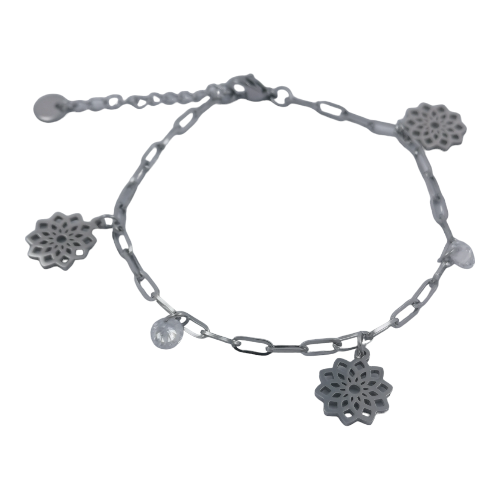 Pulsera Acero Plateado MANDALA REF 4