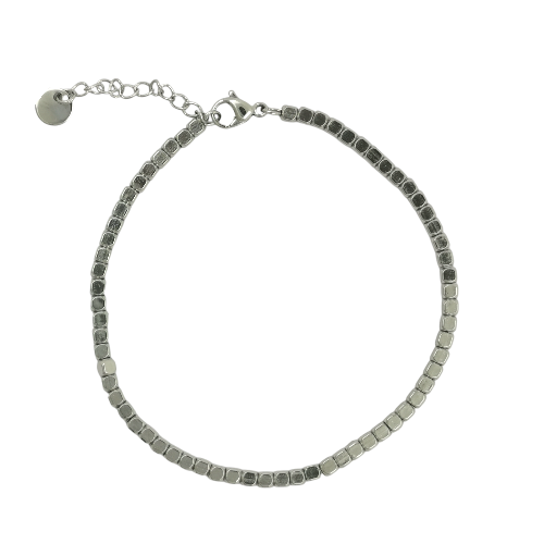 Pulsera Acero Plateado CUADRADOS REF 5