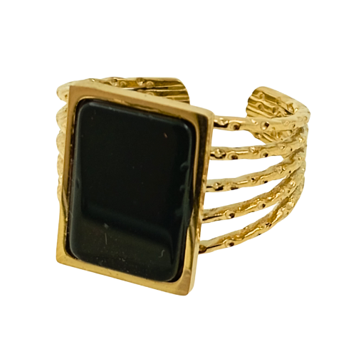 ANILLOS DE ACERO MOD 06 RECTANGULO MINERAL