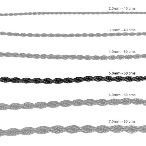 Cadena Acero inoxidable CORDON 5.0 - 50 CM NEGRO