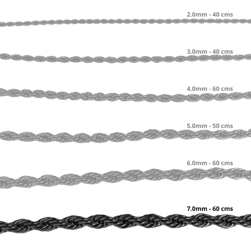 Cadena Acero inoxidable CORDON 7.0 - 60 CM NEGRO
