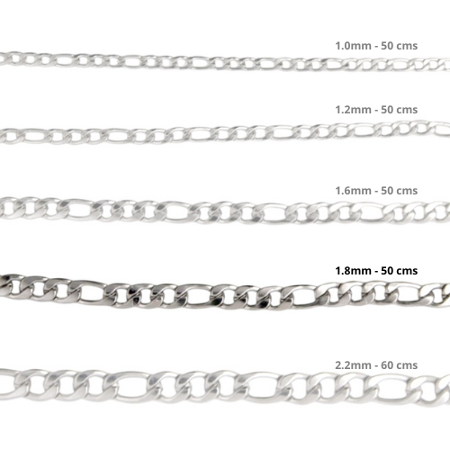 Cadena Acero inoxidable FIGARO 1.8 - 50CM PLATEADO