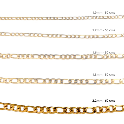 Cadena Acero inoxidable FIGARO 2.2 - 60CM DORADO