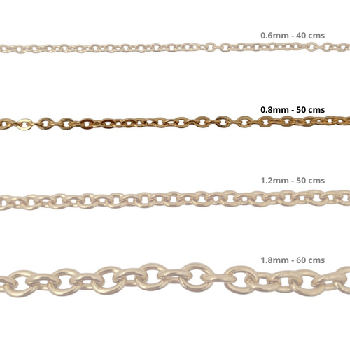 Cadena Acero inoxidable ROLO 0.8 - 50CM DORADO