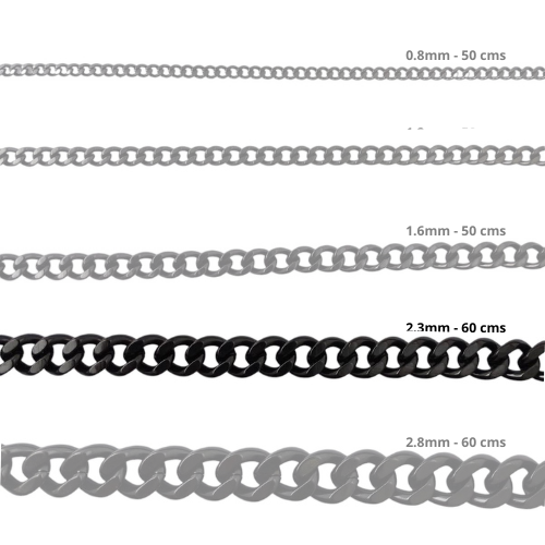 Cadena Acero inoxidable CUBANA 2.3 - 60CM NEGRO