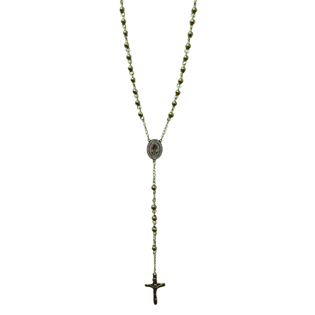 Colgante Acero Rosario SAN BENITO 6mm - PLATEADO