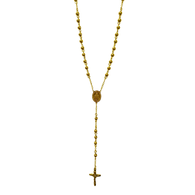 Colgante Acero Rosario VIRGEN 6mm - DORADO