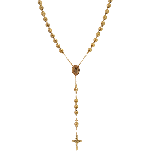 Colgante Acero Rosario SAN BENITO 8mm - DORADO