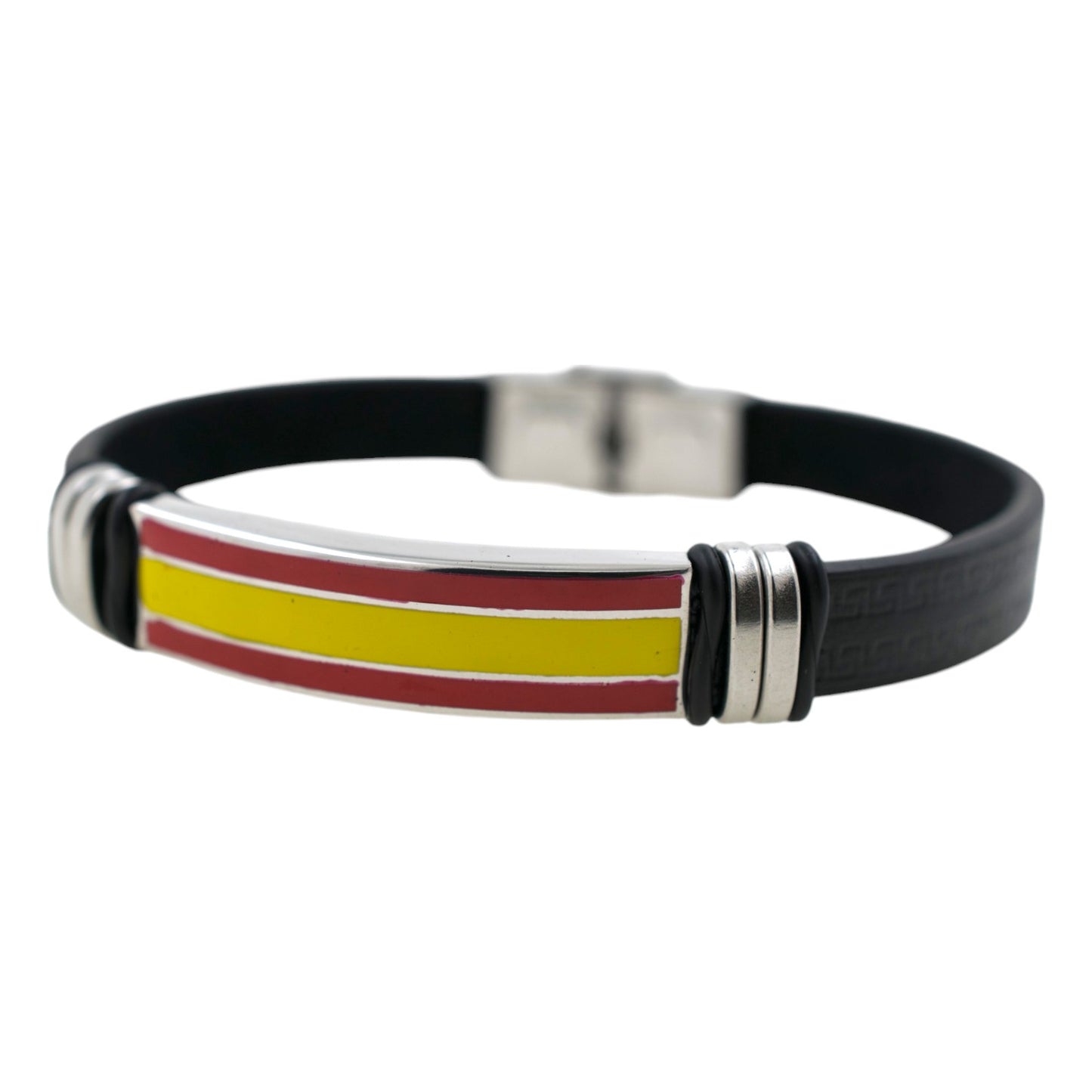 Pulsera acero polipiel Hombre Bandera España 65