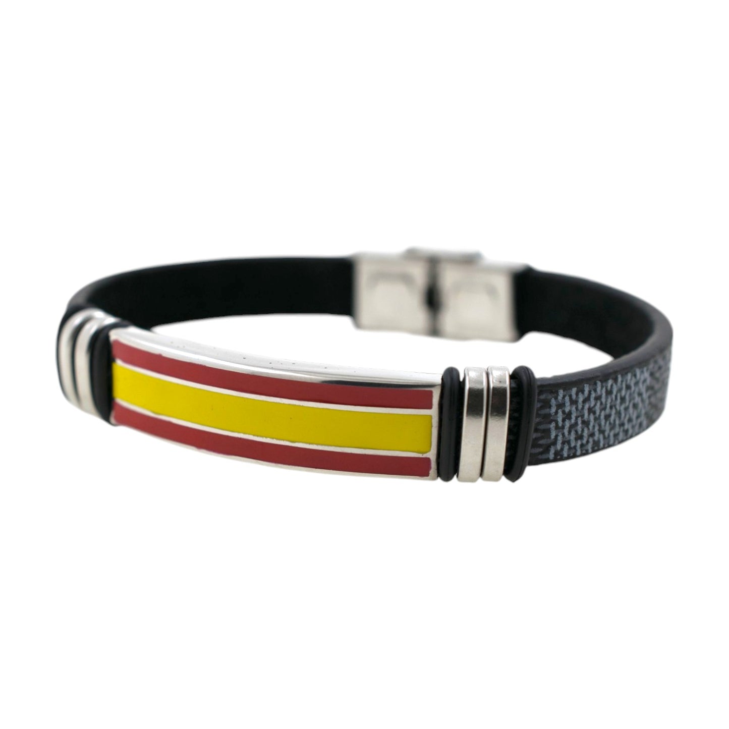 Pulsera acero polipiel Hombre Bandera España 66
