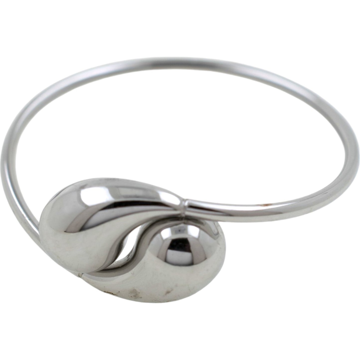 Brazalete acero Plateado Gota lisa