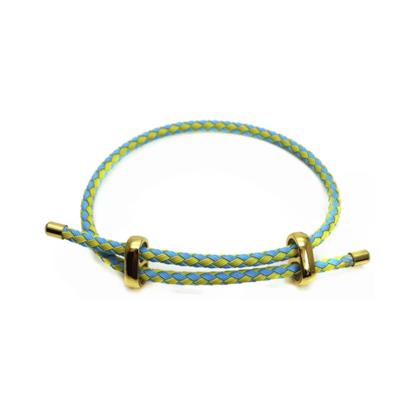 Pulsera cuerda ajustable - Azul Amarillo