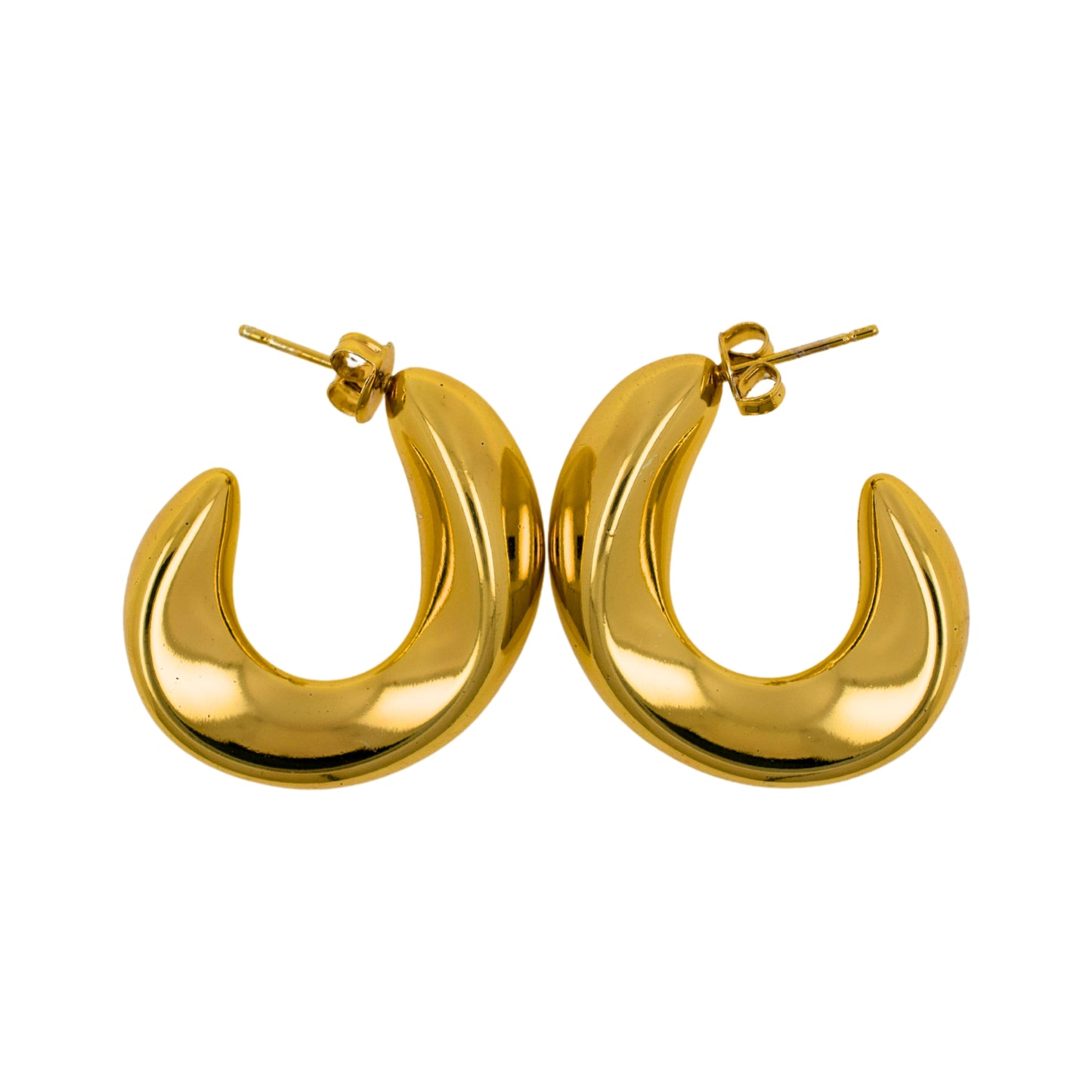 Pendientes Acero Dorado media luna 3cm mod. 2 - 5