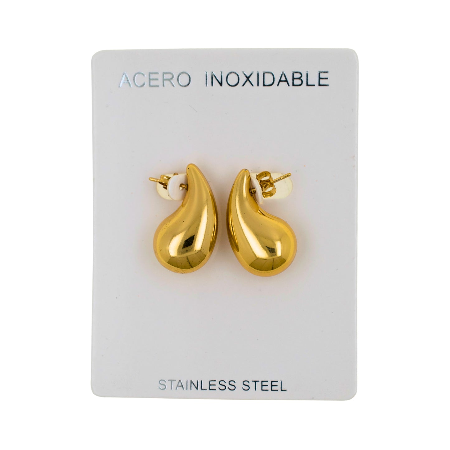 Pendientes Acero Dorado gota de agua 25mm - 5