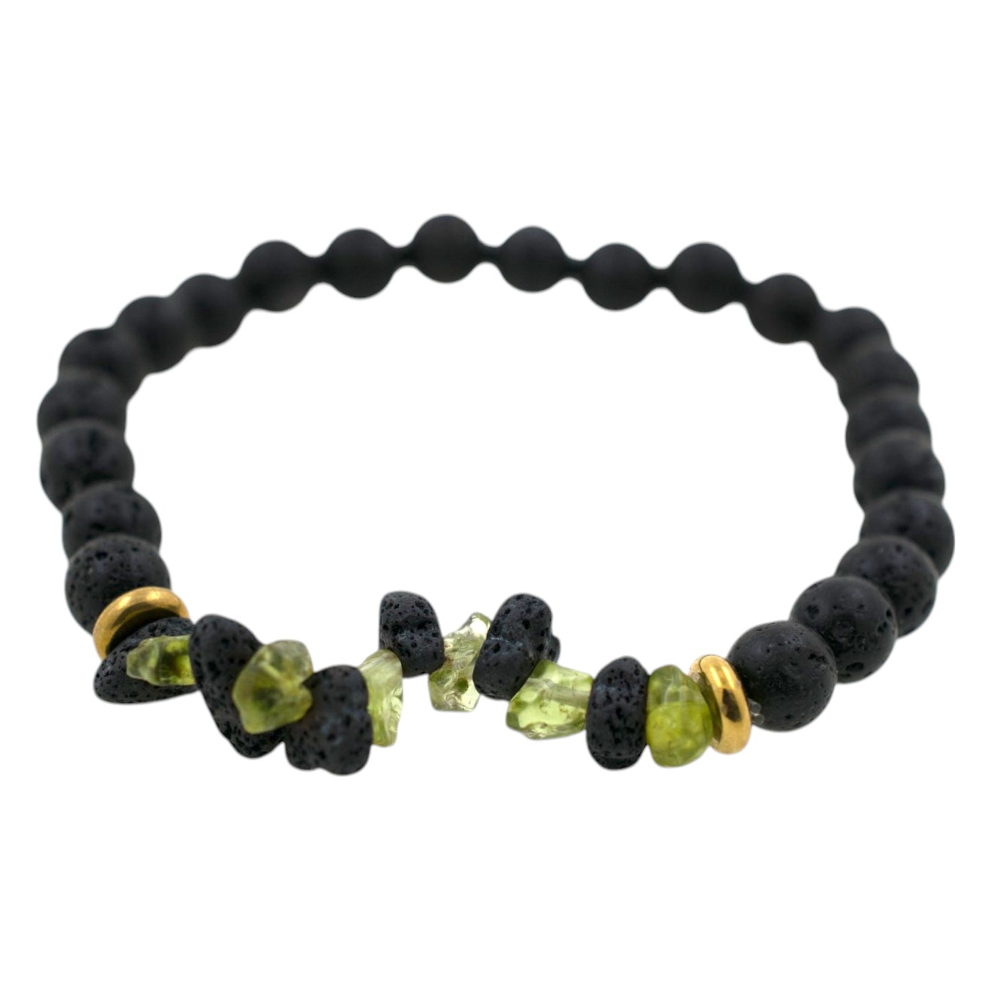 Pulsera de Lava con Chips de Lava y Olivina REF. 5