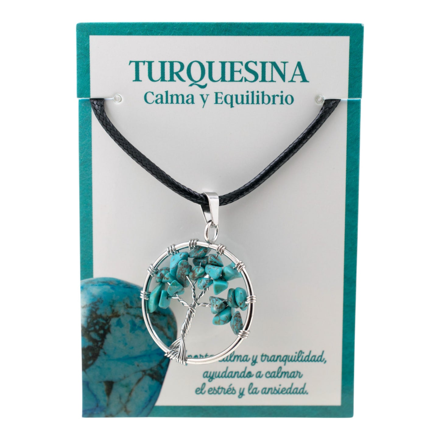 Colgante Árbol de la Vida Turquesina Plateado REF4