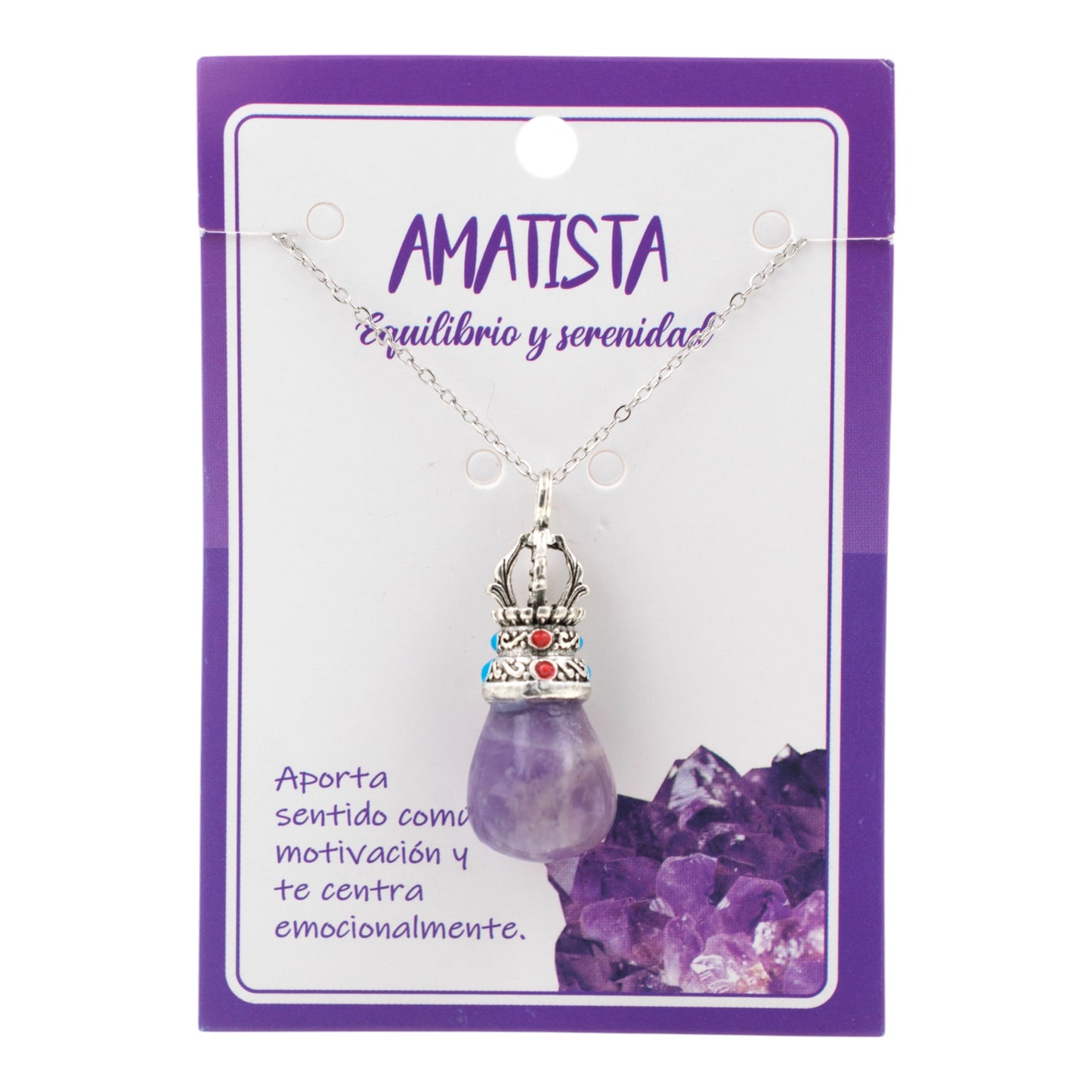 Colgante acero Dorge Vajra con Amatista REF 5