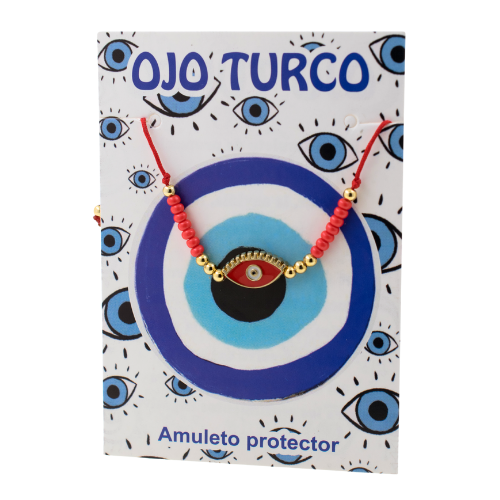 Pulsera Hilo Ajustable Rojo OJO TURCO - REF. 2