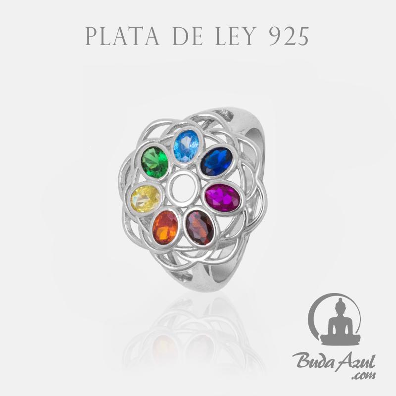 Anillo Plata CIRCONITAS CHAKRA COLORES REF. 1090