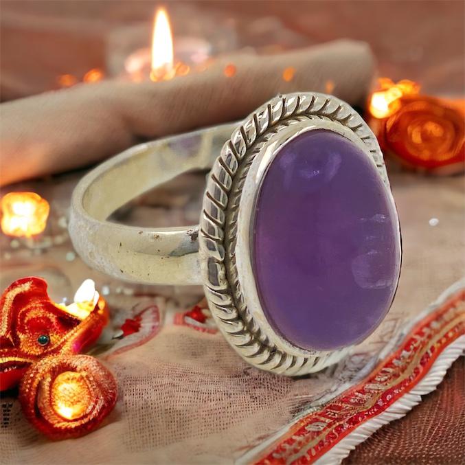 Anillo Plata LABRADO MINERAL AMATISTA REF890