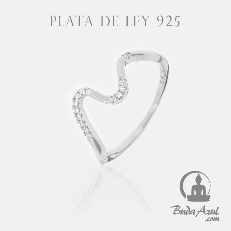 Anillo Plata ONDA CIRCONITAS REF. 390