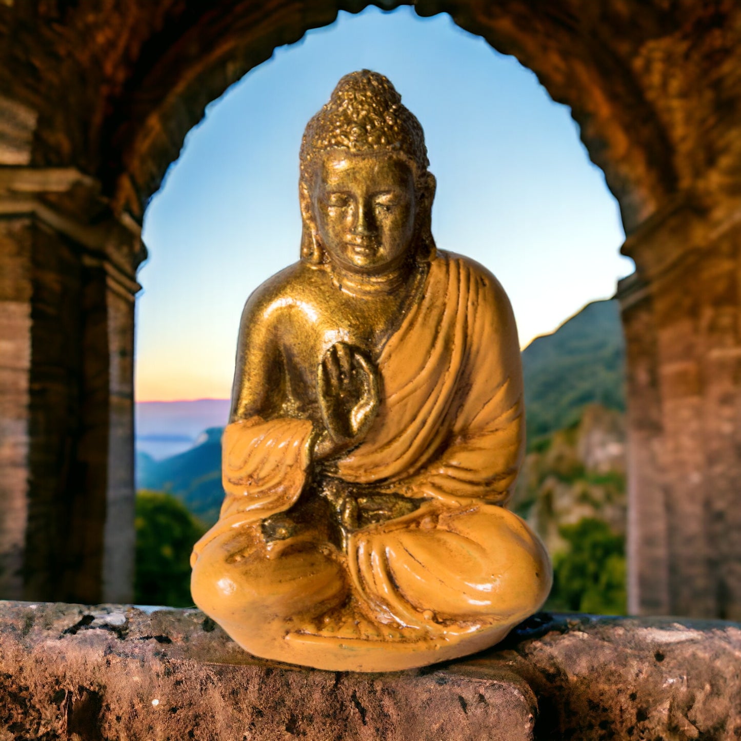 BUDA RESINA 11 CM ALTO REF. 290 - 27 NARANJA