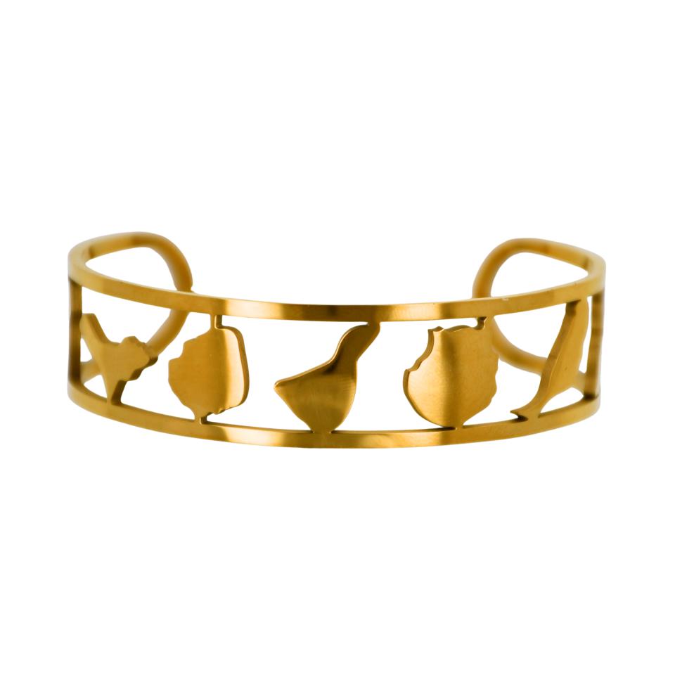 Brazalete Acero Dorado Islas Canarias REF 6