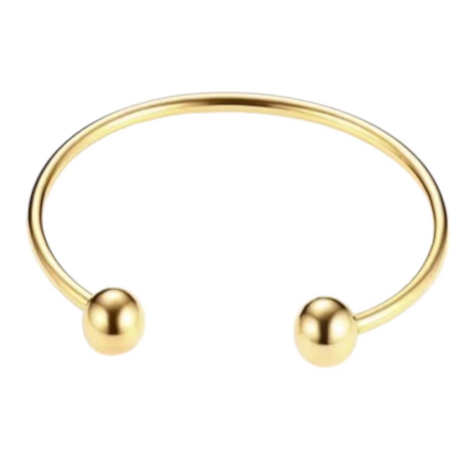 Brazalete Acero Pulso dorado Bolas 60*3mm