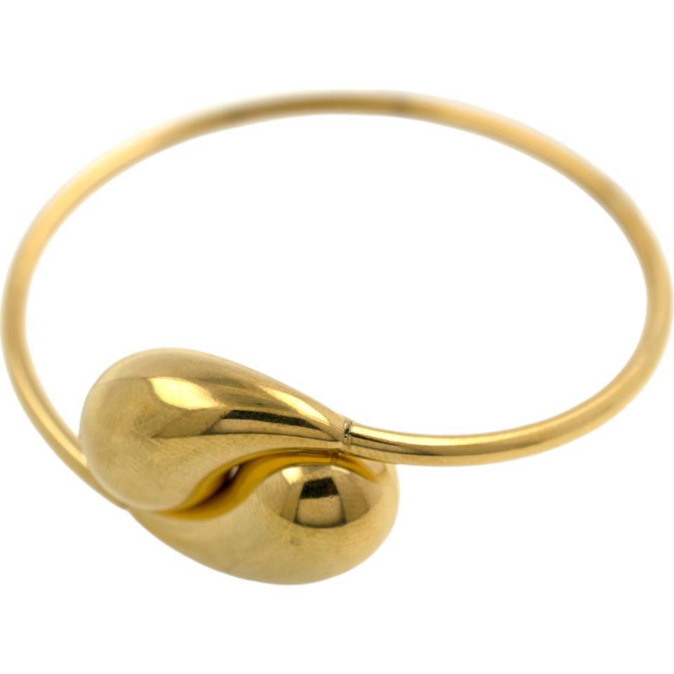 Brazalete acero Dorado Gota lisa