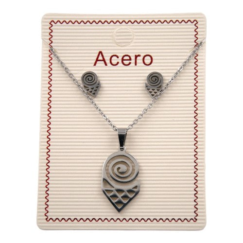 CONJUNTO ACERO PLATEADO PINTADERA CANARIA REF. 4