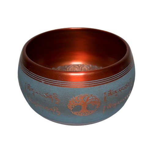 CUENCO TIBET 5 METALES NARANJA/AZUL GR. Ø20CM