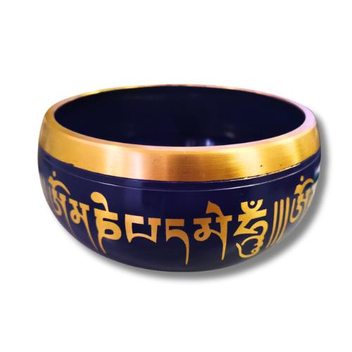 CUENCO TIBETANO BRONCE COLORES Ø14cm AZUL OSCURO