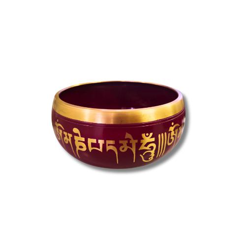 CUENCO TIBETANO BRONCE COLORES MINI Ø9cm ROJO